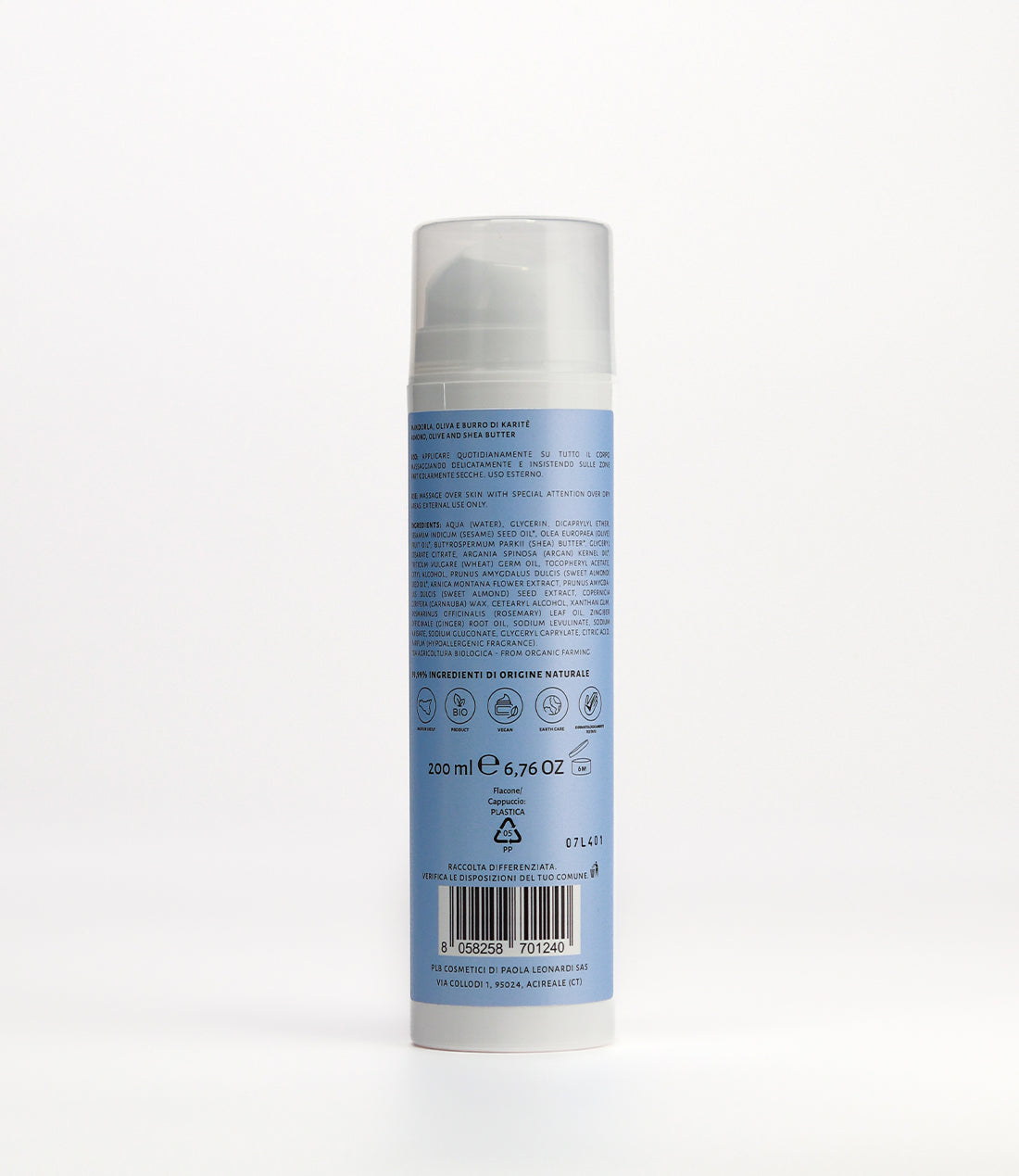 Crema corpo nutriente e idratante 200ml - Day to day