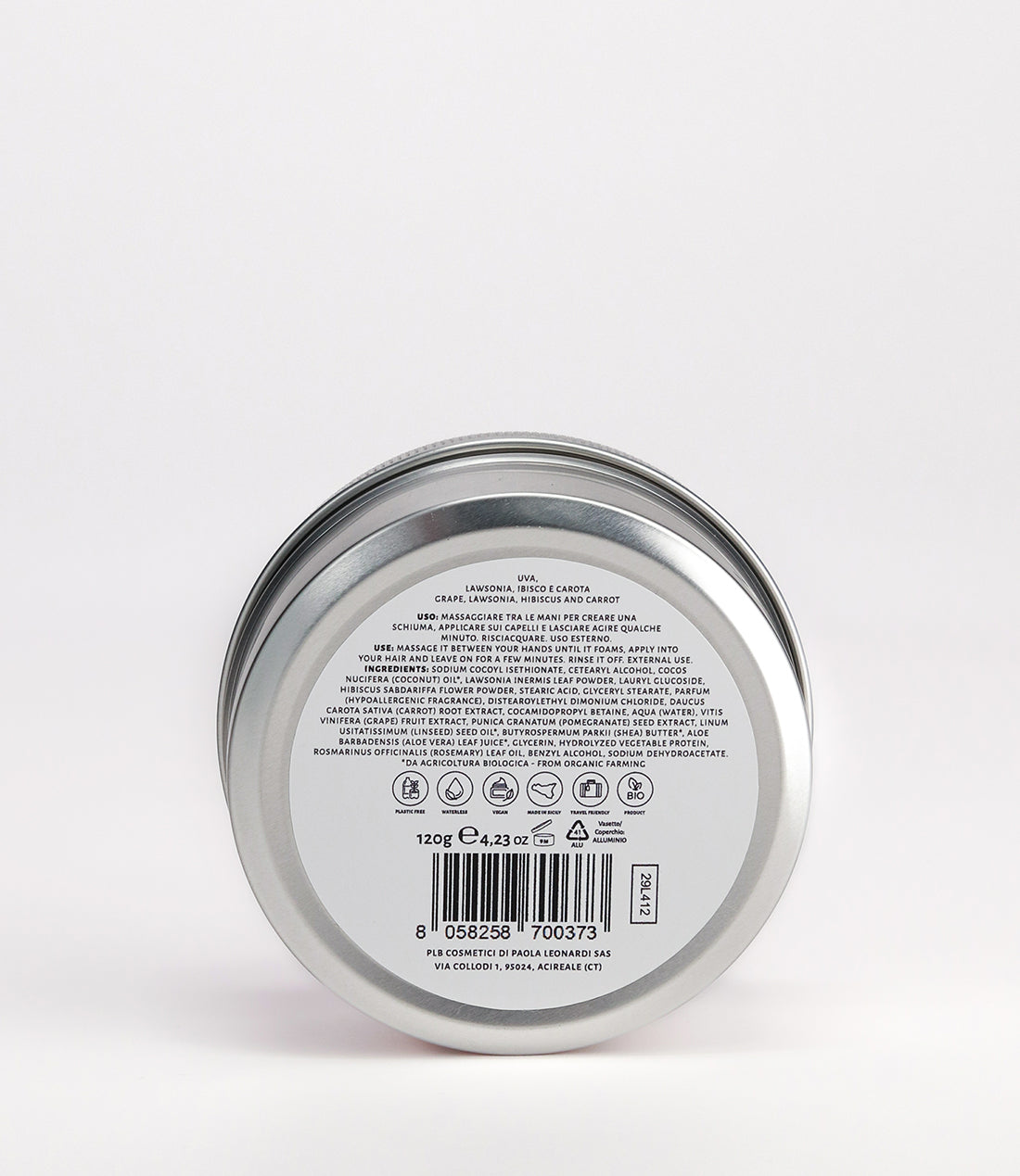 Shampoo solido pigmentato Uva Red - Acate
